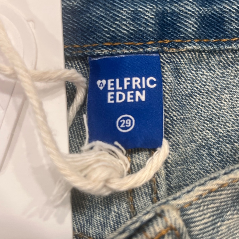 Aelfric Eden Distressed Lace Patchwork Baggy Wide Leg Jeans Size 29 NWT - Picture 2 of 15